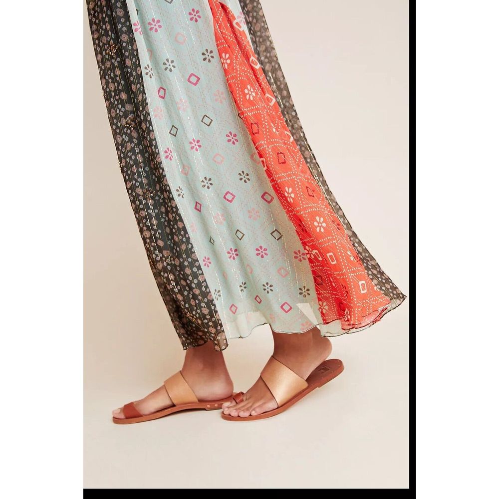 NWT Anthropologie Verb Pallavi Singhee Margot Pleated Floral Maxi Skirt Size 8 - Picture 4 of 11